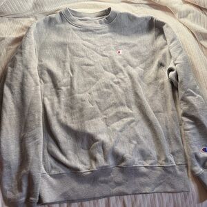 Champion Crewneck Sweatshirt - Light Gray with Logo